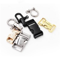 Bulk Stainless Steel Bracelet Clasp Metal Side Quick Release Curved Paracord Shackle Adjustment Buckles